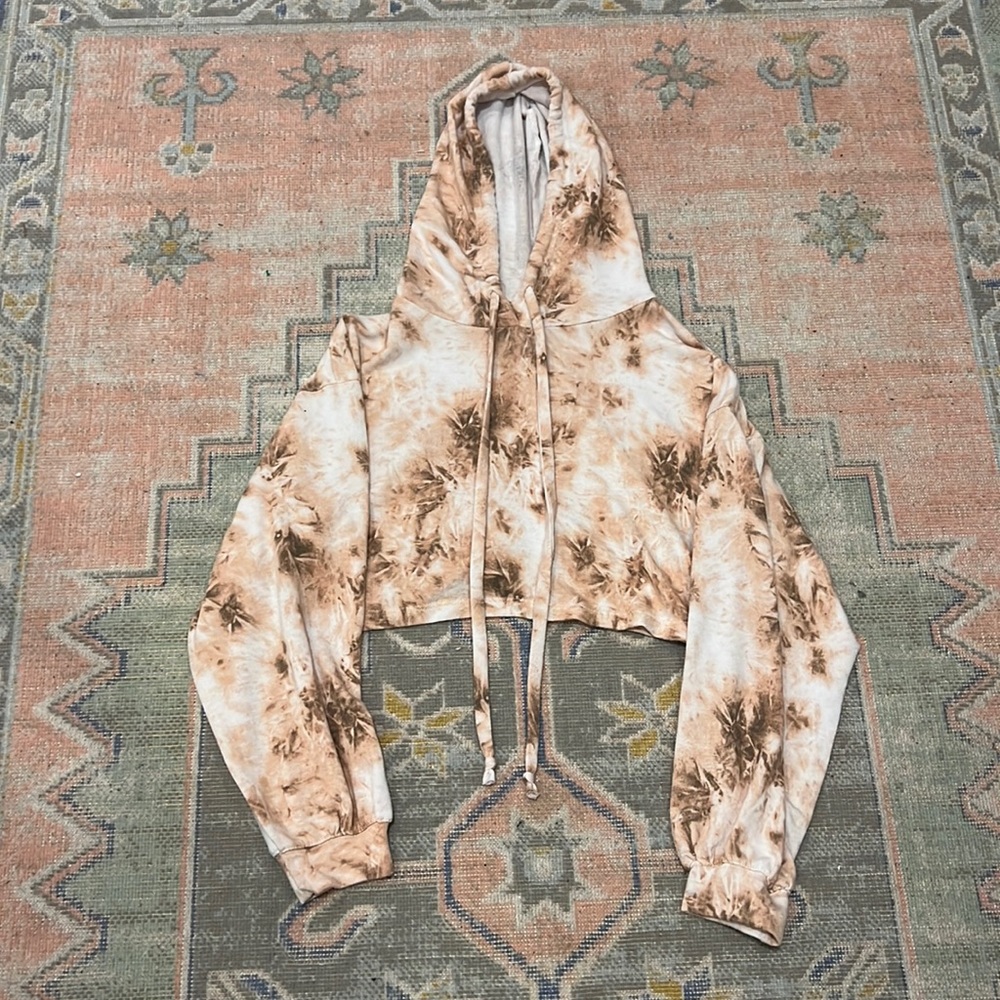 Tie Dye Cropped Hooded Sweatshirt